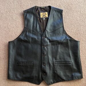 Classic Black Leather Vest for Men